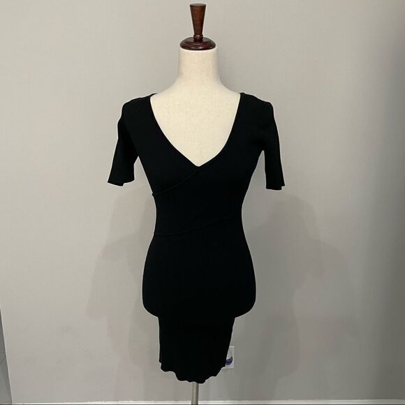 good American Crisscross Bodice Body-Con Dress Black Size 2 - Picture 2 of 12